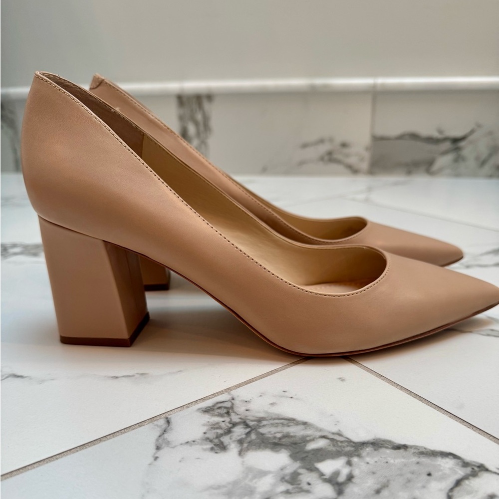 Marc Fisher Zala Block Heel Pointy Toe Pump with Box